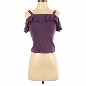 Purple Ruffle Off-Shoulder Top